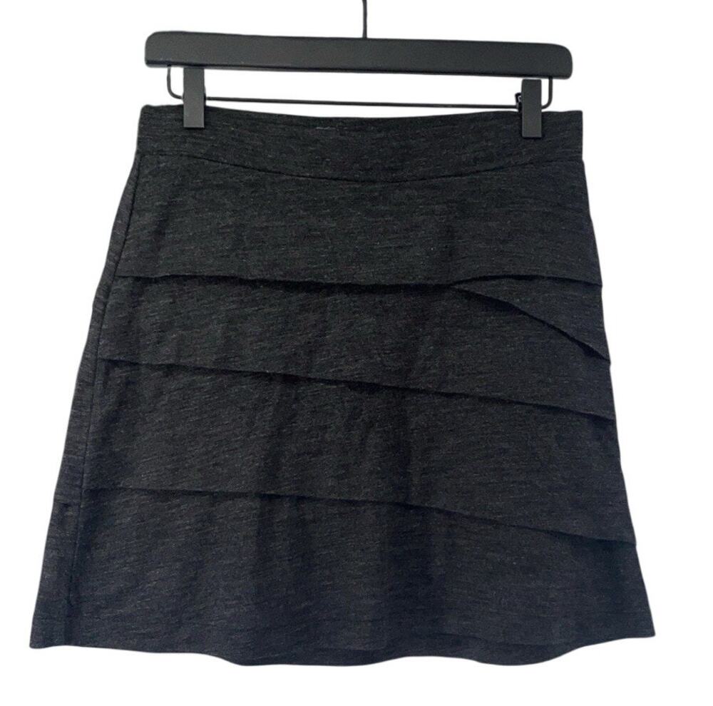 Prana Womens XS Wool Blend Tiered Short Skirt Stretch Charcoal Gray W3leah313